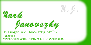 mark janovszky business card